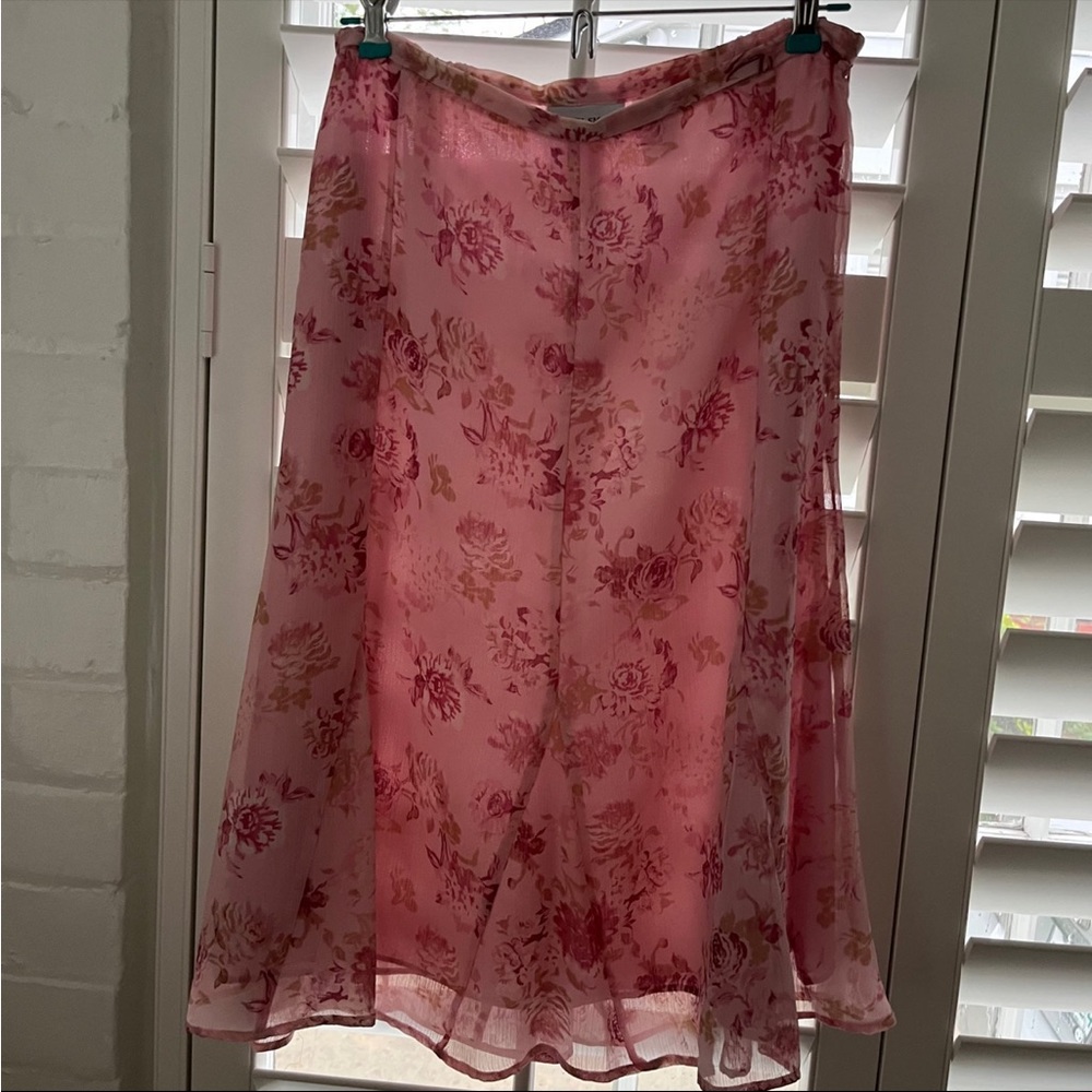 Pink floral skirt
